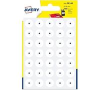 AVERY Lot de 5 Sachets de 140 œillets, diamètre 13 mm, blanc