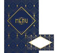 Avery - Lot de 6 Menus et 6 Marque-Places Noël et Nouvel an Chic