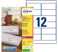 Avery LR7177 Etiquettes adresses blanches 100% recyclées 99,1 x 42,3 mm - Boîte de 1200