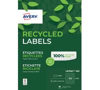 Avery Étiquettes 6500 – Blanches personnalisables 100% recyclées 38,1×21,2 mm Laser & jet d'encre