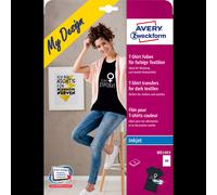 Avery MD1003 : Papier Jet d'encre 210x297mm Blanc Mat, Tonalité Sombre compatible, pour Sérigraphie Textile - Lot de 4 feuilles