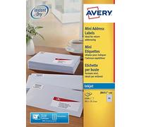 Avery - Mini Étiquettes Blanches 38,1 x 21,2 mm Jet d'Encre (J8651-100) - Pack de 6500