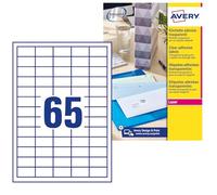 Avery Mini-étiquettes d'adresse de retour autocollantes transparentes, imprimantes laser (38,1 x 21,2 mm, 65 étiquettes par feuille A4, 25 feuilles), 1625 étiquettes (L7551)