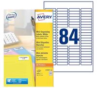 Avery Mini Étiquettes Organisation Blanches 46 x 11,1 mm L7656-100 - Pack de 8400 pour Impression Laser et Jet d'Encre