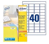 Avery Mini Laser - Adhésif permanent - blanc - 25.4 x 45.7 mm 1000 rouleau(x) (25 feuille(s) x 40 étiquettes d'adresse de retour Blanc G