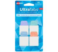 Avery Mini Ultra Tabs 1"""" x 1,5"""" Pastel Sparkle Shimmer Designs 32 onglets repositionnables (74149)