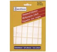 Avery – Étiquettes auto-adhésives multi-usages 3324 – 38 x 18 mm – 648 pièces – Blanc