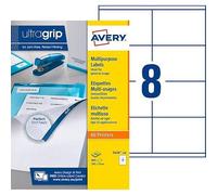 Avery Multi-Purpose Labels 3426 - Papier - adhésif permanent - blanc - 70 x 105 mm 800 étiquette(s) (100 feuille(s) x 8 étiquettes multi-emploi