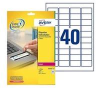 Avery NoPeel Labels L6145 - Polymère - blanc - 25.4 x 45.7 mm 800 étiquette(s) (20 feuille(s) x 40 étiquettes Blanc G