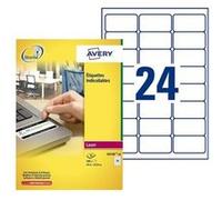 Avery NoPeel Labels L6146 - Polymère - blanc - 33.9 x 63.5 mm 480 étiquette(s) (20 feuille(s) x 24) étiquettes G