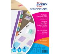 Avery Onglets adhésifs repositionnables et imprimables recto-verso - Lot de 96 - Couleur pastel