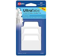Avery Onglets multi-usage Ultra - 5,1 x 3,8 cm - 2 côtés inscriptibles - Blanc - 24 onglets repositionnables (74787)