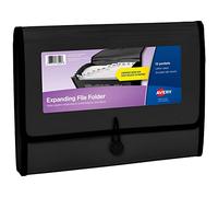 Avery Organiseur de dossiers extensible, organiseur de fichiers accordéon à 13 poches, noir, peut contenir 425 feuilles de format lettre/A4 (73553)