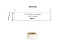 Avery Rouleau d'étiquettes compatible DYMO 99017 S0722460 50x12 mm blanc adhésif permanent 220 étiq.
