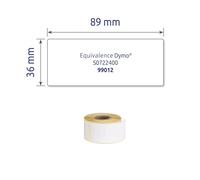 Avery-Zweckform Rouleau d'étiquettes compatible remplace DYMO, Seiko 99012, S0722400 89 x 36 mm papier blanc 520 pc(s) fixation