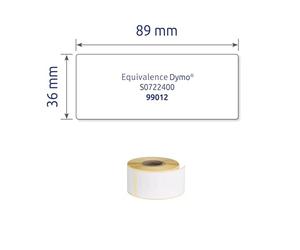 AVERY - Pack de 2 rouleaux de 260 étiquettes autocollantes (total de 520 étiquettes), Format 89 x 36 mm, Idéales pour imprimer une adresse, Adhésif permanent, (AS0722400)