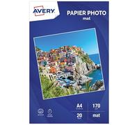 Avery Papier photo A4 20 feuilles 170 g/m² mat pour imprimante jet d'encre