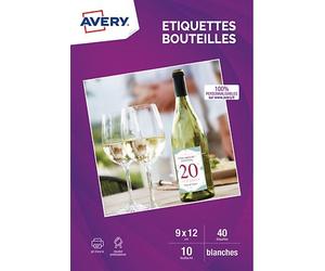 Avery - Papier Créatif 40 Etiquettes Pour Bouteille 12x9cm
