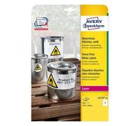Avery Papier, Folien, Etiketten Blanc Imprimante d'étiquette adhésive; Avery Papier, Folien, Etiketten, Blanc, Imprimante d'étiquette adhésive, A4, Feuille, Polyester, Laser, Permanent