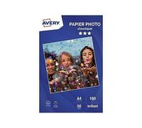 Avery papier photo 50 photos brillantes A4 160g/m²
