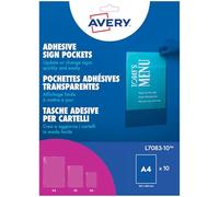 Avery - Pochette de 10 Pochettes Transparentes Adhésives. Format 221 x 304 mm