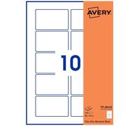 Avery - Pochette De 100 Étiquettes Autocollantes Rectangulaires, Film Polyester Blanc, Format 80X50 mm, Personnalisables Et Imprimables Laser Et Copieur (FPL-80X50.Fr)