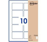 AVERY - Pochette De 100 Étiquettes Autocollantes Rectangulaires, Papier Kraft Marron, Format 80X50 mm, Personnalisables Et Imprimables Laser, Jet D'Encre Et Copieur (PPK-80X50.Fr)