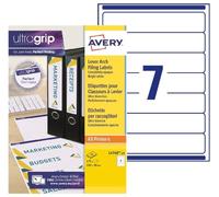 AVERY - Pochette de 175 étiquettes autocollantes pour dos de classeur, Personnalisables et imprimables, Format 192 x 38 mm, Impression laser/jet d'encre, (L4760-25)