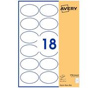 Avery - Pochette De 180 Étiquettes Autocollantes Ovales, Papier Blanc, Format 64X42 mm, Personnalisables Et Imprimables Laser, Jet D'Encre Et Copieur (PPW 64X42.Fr)
