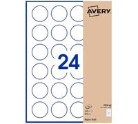 AVERY - Pochette De 240 Étiquettes Autocollantes Rondes, Papier Kraft Marron Diamètre 40 mm, Personnalisables Et Imprimables Laser, Jet D'Encre Et Copieur (PPK-40.Fr)