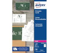 Avery C32026-10 Pack de 100 Cartes de visite 270 g/m² aspect satiné imprimables R/V impression laser Taille 85 X 54 mm