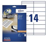 Avery Zweckform C32258-25 - Mat - perforé - blanc mat - 105 x 38 mm - 170 g/m² - 350 carte(s) (25 feuille(s) x 14 cartes G