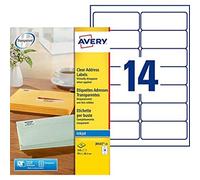 AVERY - Pochette de 350 étiquettes transparentes autocollantes, Personnalisables et imprimables, Format 99,1 x 38,1 mm, Impression jet d'encre, (J8563-25)