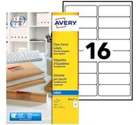 Avery Pochette de 350 étiquettes transparentes autocollantes J8563-25 99,1×38,1 mm imprimables