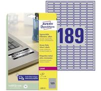 Avery-Zweckform L6008-20 Etiquette plaques signalétiques 25.4 x 10 mm film de polyester argent 3780 pc(s) fixation permanente