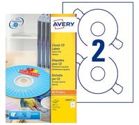 Avery Pochette de 50 étiquettes blanches pour CD Ø 117 mm