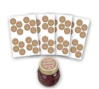 AVERY - 64 Étiquettes Rondes Kraft Confitures Fait Maison Inscriptibles - Adhésif Sans Solvant pour Usage Alimentaire - Format Ø 47 mm