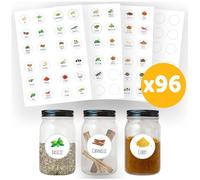 AVERY - Pochette de 96 étiquettes pour bocaux à épices prêtes à l'emploi, Format rond 3,5 cm de diamètre