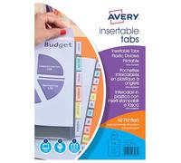 Avery Intercalaires insertables – Polypropylène (PP) 180 µm Transparent – A4 Plus 260×300 mm – 6 unités G