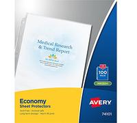 Avery Protecteurs de feuilles économiques semi-transparents, top charger, 100 protecteurs de documents (74101)
