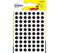 Avery Psa08n - 490 Pastilles Noir Ø 8mm