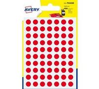 AVERY - Sachet de490 pastilles rouges autocollantes, Diamètre 8 mm