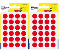 Avery PSA15R Etui de 168 Pastilles diamètre 15 mm A6 Rouge (Lot de 2)