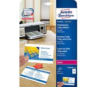 Avery Quick&Clean Lot de 25 cartes de visite Blanc 220 g/m² 250