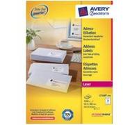 Avery QuickPEEL - Blanc - 38.1 x 63.5 mm 5250 unités (250 feuille(s) x 21 étiquettes adresses Blanc G