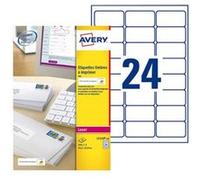 Avery QuickPEEL L7159 - Adhésif permanent - blanc - 63.5 x 33.9 mm 240 étiquette(s) (10 feuille(s) x 24 étiquettes adresses Blanc G