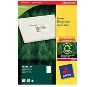 Avery QuickPEEL Recycled Labels - Adhésif permanent - blanc naturel - 143.5 x 199.6 mm 200 étiquette(s) (100 feuille(s) x 2) étiquettes adresses G