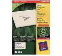 Avery QuickPEEL Recycled Labels - Blanc naturel - 38.1 x 63.5 mm 2100 étiquette(s) (100 feuille(s) x 21 étiquettes adresses Blanc G