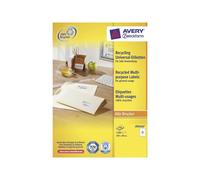 Avery QuickPEEL Recycled Labels LR3424 - Blanc - 48 x 105 mm 1200 étiquette(s) (100 feuille(s) x 12 étiquettes recyclées