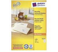 Avery QuickPEEL Recycled Labels LR3424 - Blanc - 48 x 105 mm 1200 étiquette(s) (100 feuille(s) x 12) étiquettes recy s G